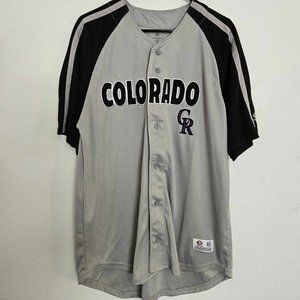 Men's Colorado Rockies True Fan Gray Baseball Jersey L